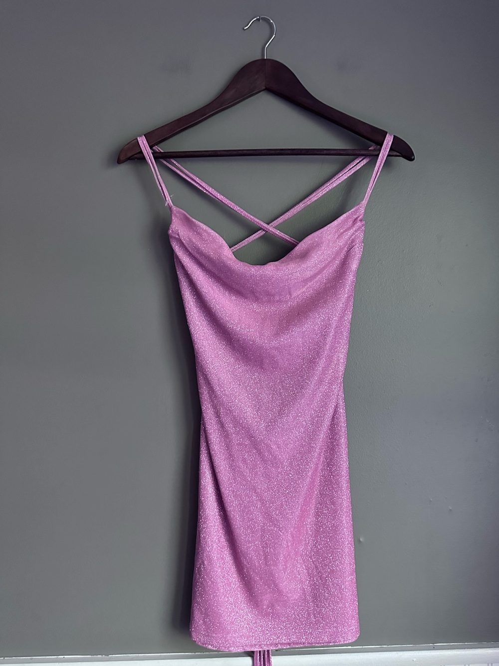 Cider Sparkling Pink Strappy Formal Mini Dress Size: Small